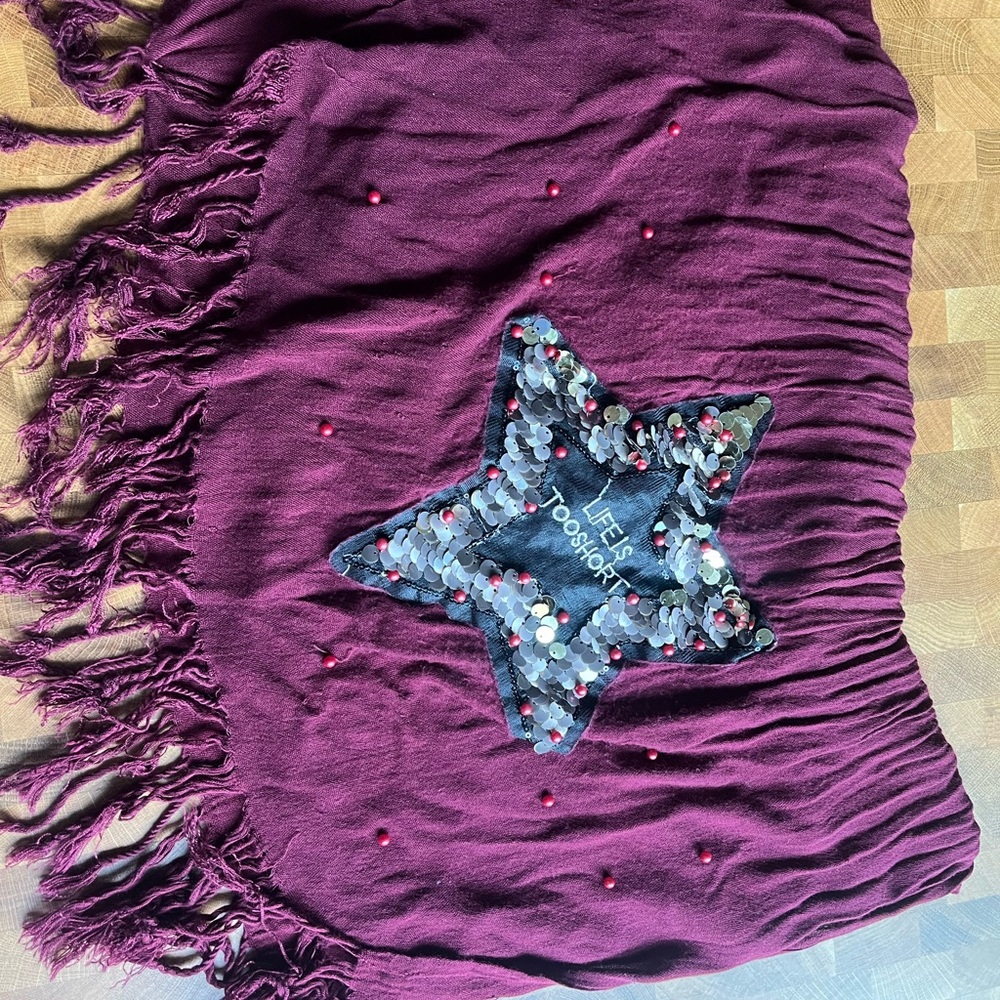 Life is Short Sequin Scarf
